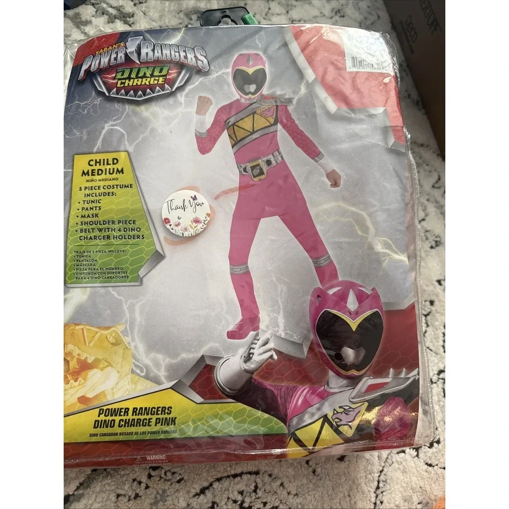 Power Rangers Dino Charge Pink Ranger Deluxe Child Costume Size M 7-8 NEW
